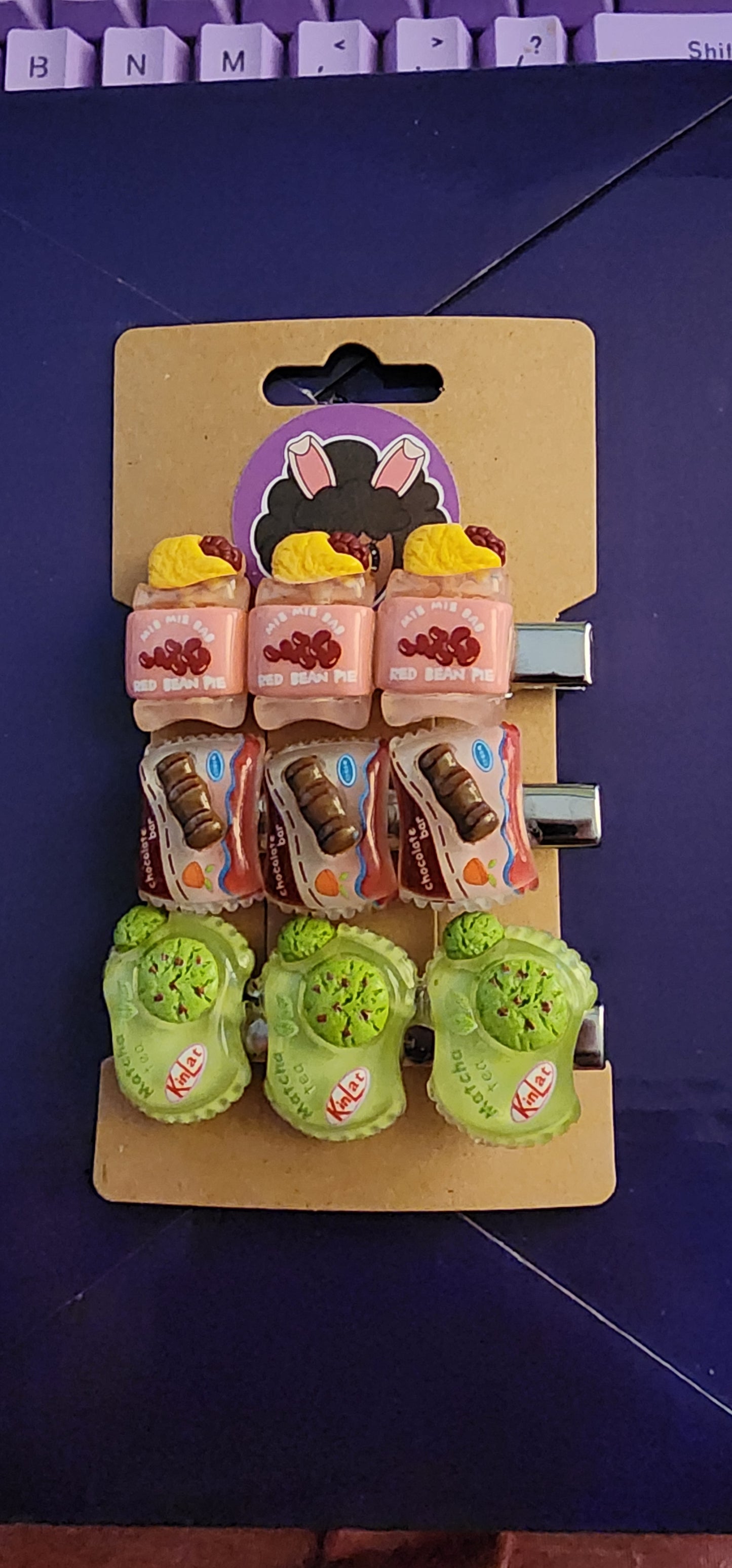 🍭 Kawaii Snack Hair Clip Set (3-Piece Pack)