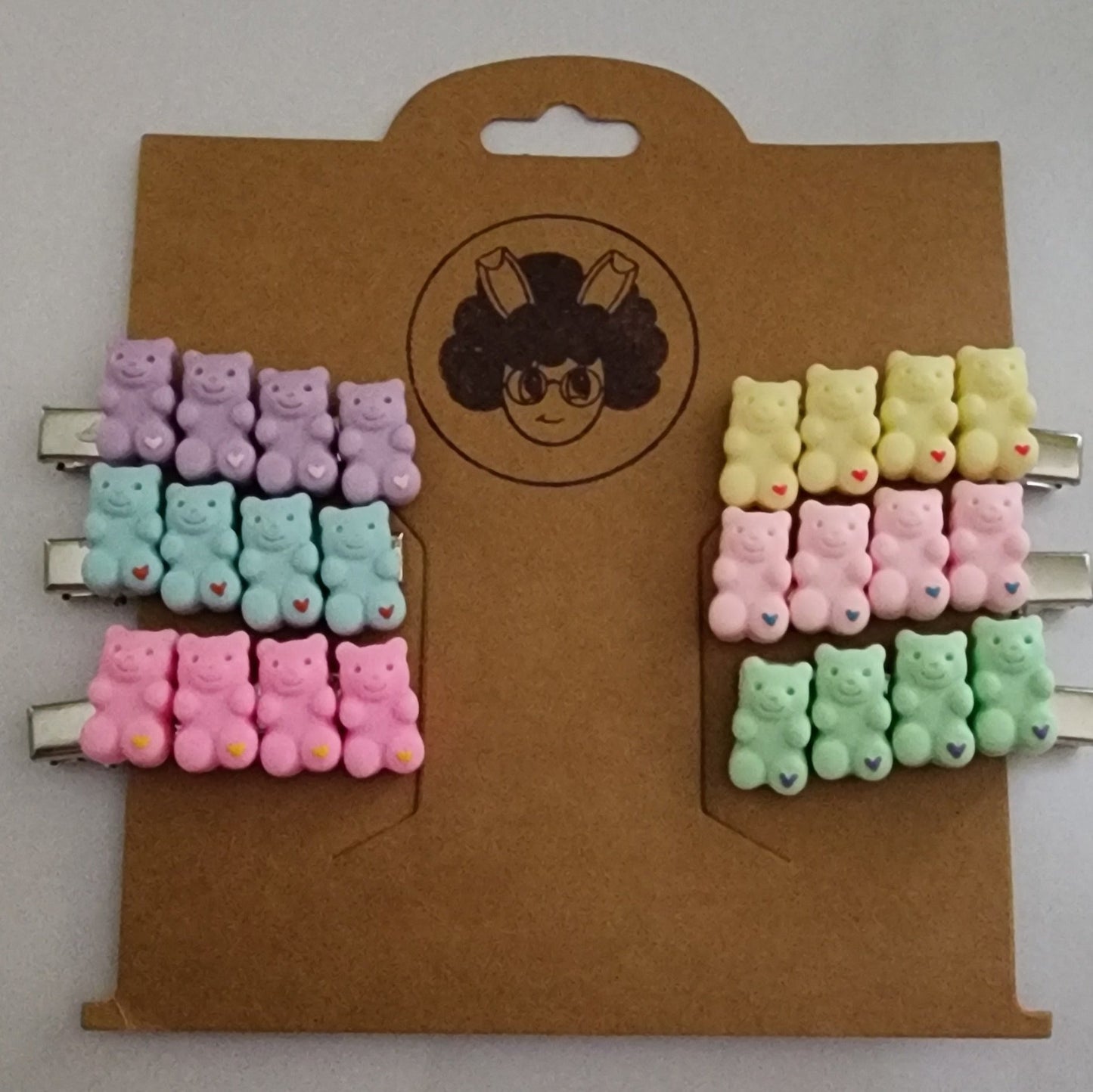 🧸 “Beary Cute Hair Clip Set” (6-Pack)