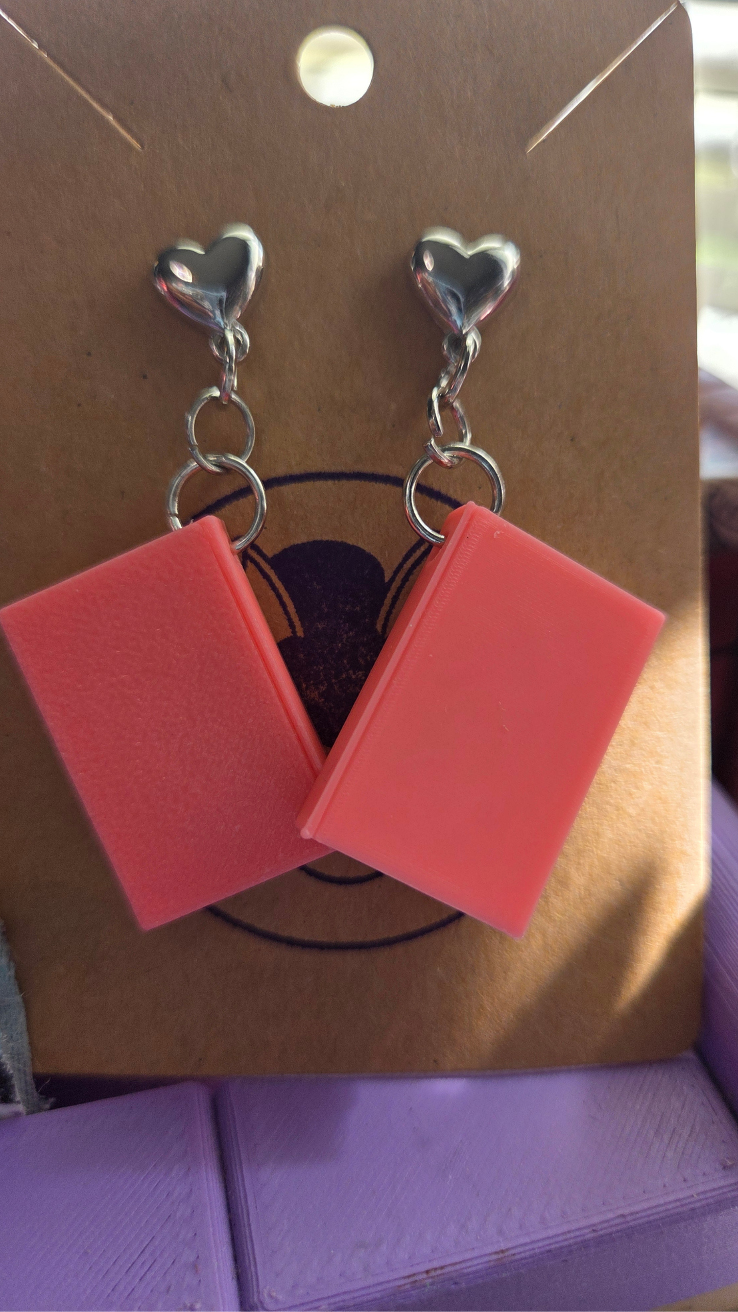 Cute Pink Book Earrings β Mini Book Lover Dangle Earrings β Kawaii Reader Jewelry Gift for Book Lovers