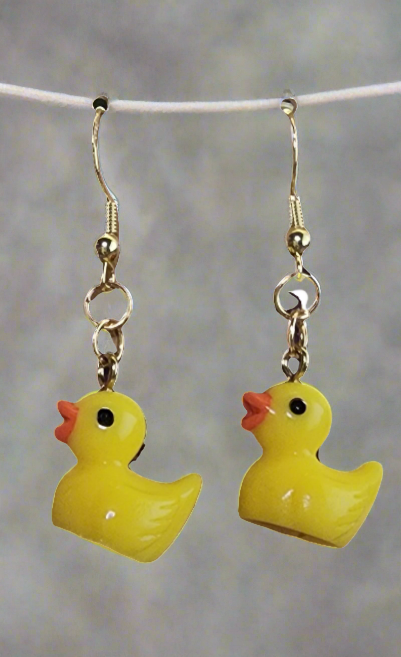 Cute Rubber Ducky Dangle Earrings