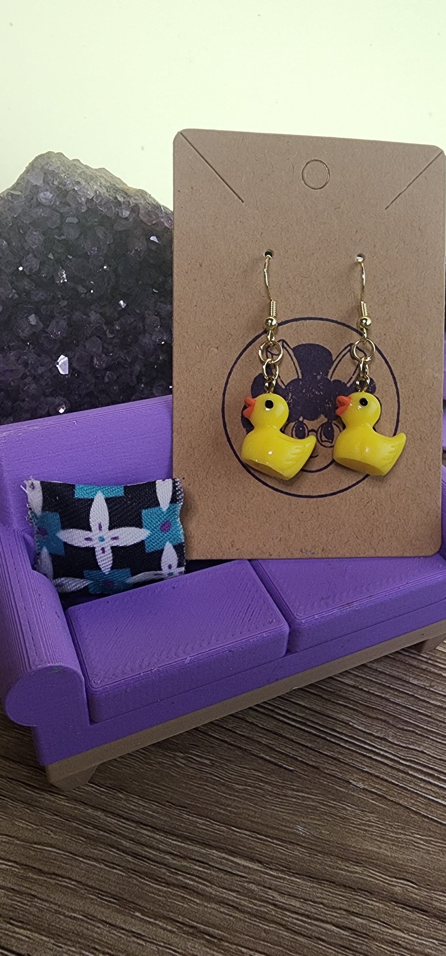 Cute Rubber Ducky Dangle Earrings