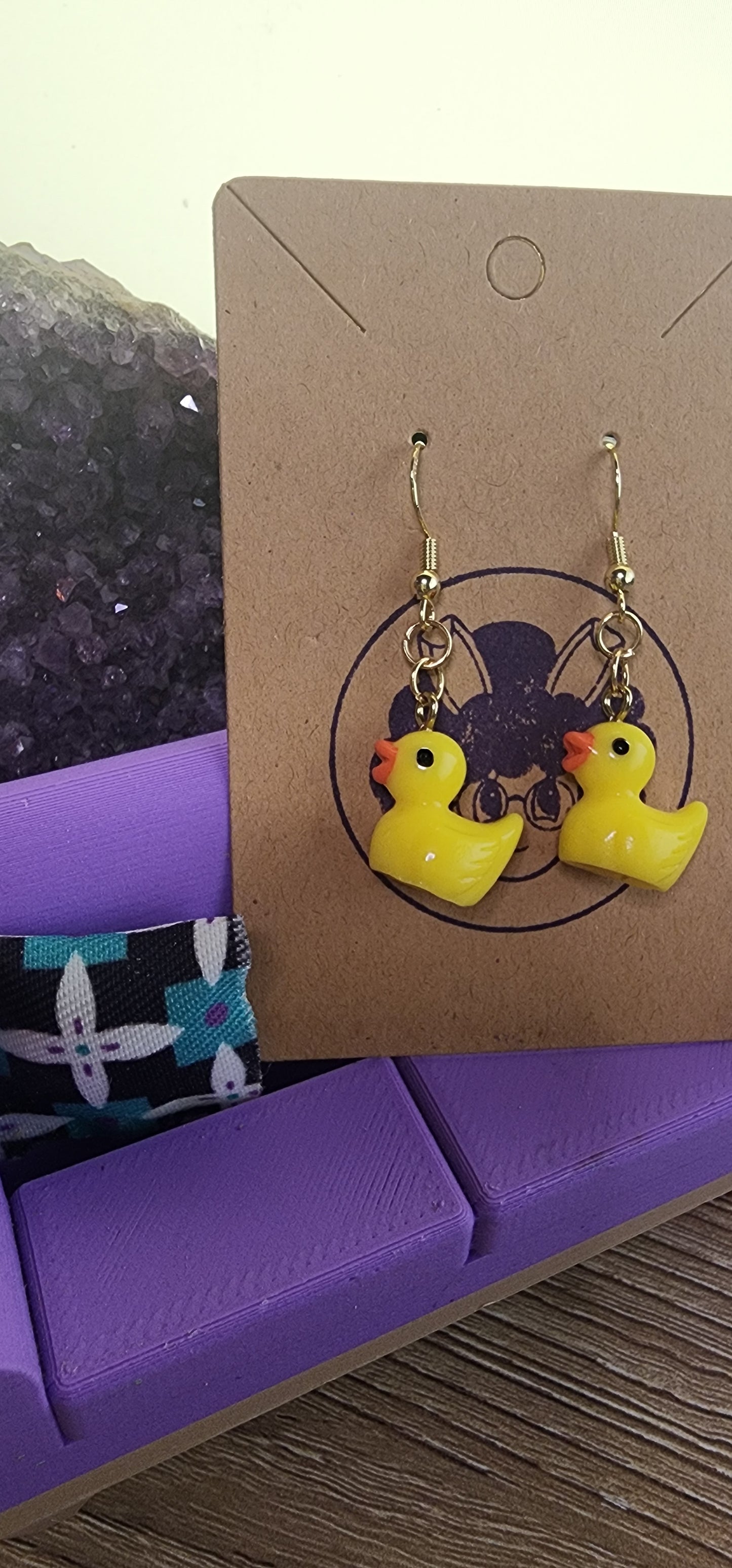 Cute Rubber Ducky Dangle Earrings