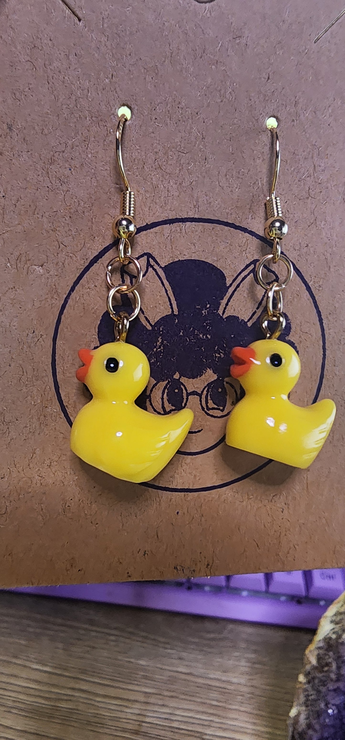Cute Rubber Ducky Dangle Earrings