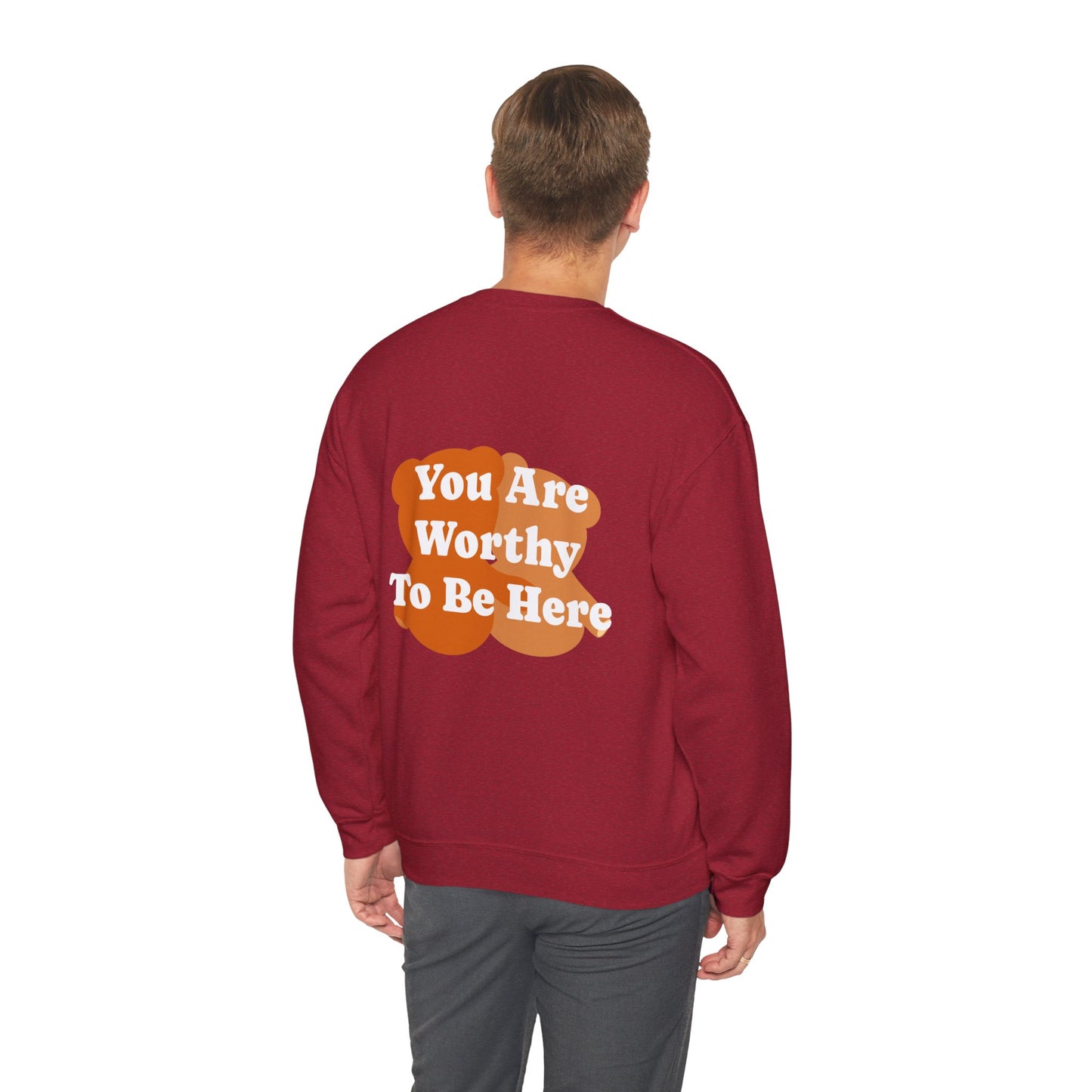 You Are Worthy Teddy Bear Unisex Heavy Blend™ Crewneck Sweatshirt