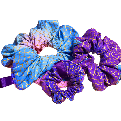 Cotton Enchanted Mermaid Scale Scrunchies