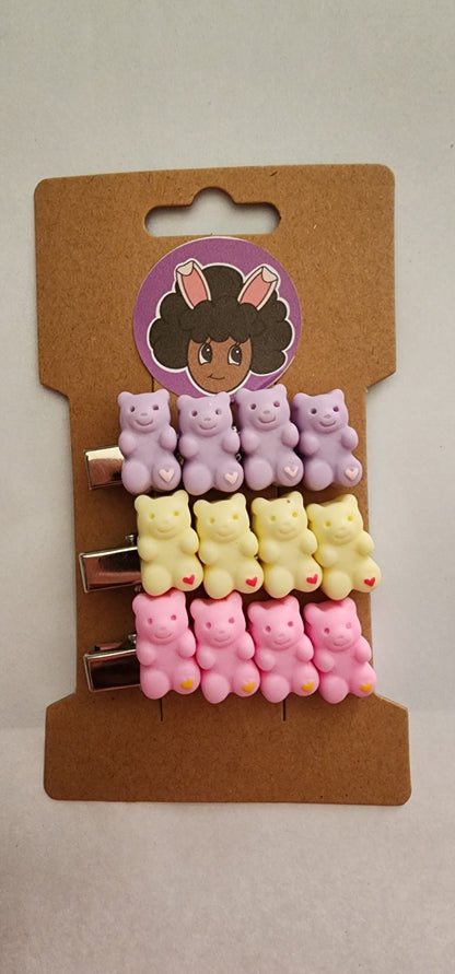 Small Three Pack of Bear Hair Clips