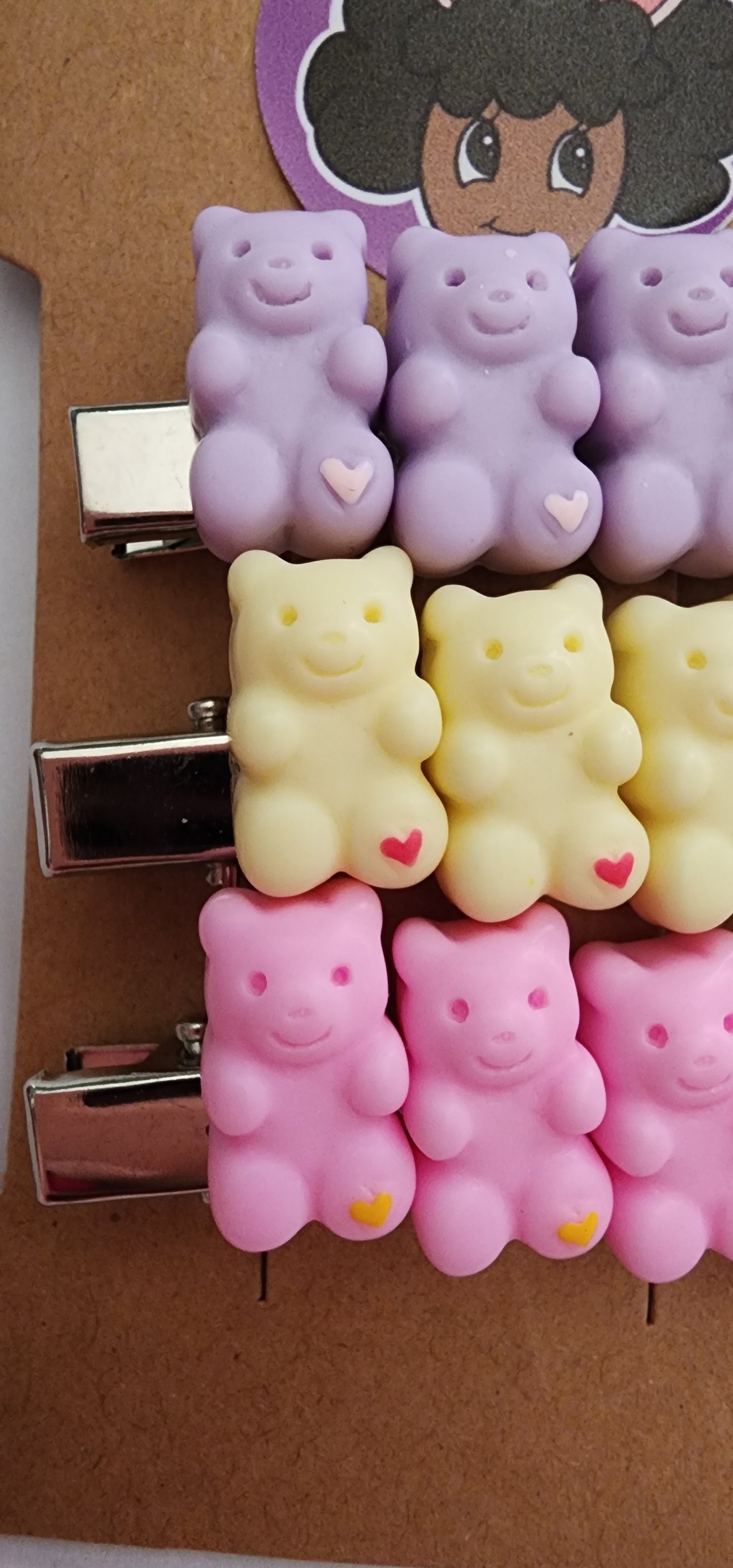 Small Three Pack of Bear Hair Clips