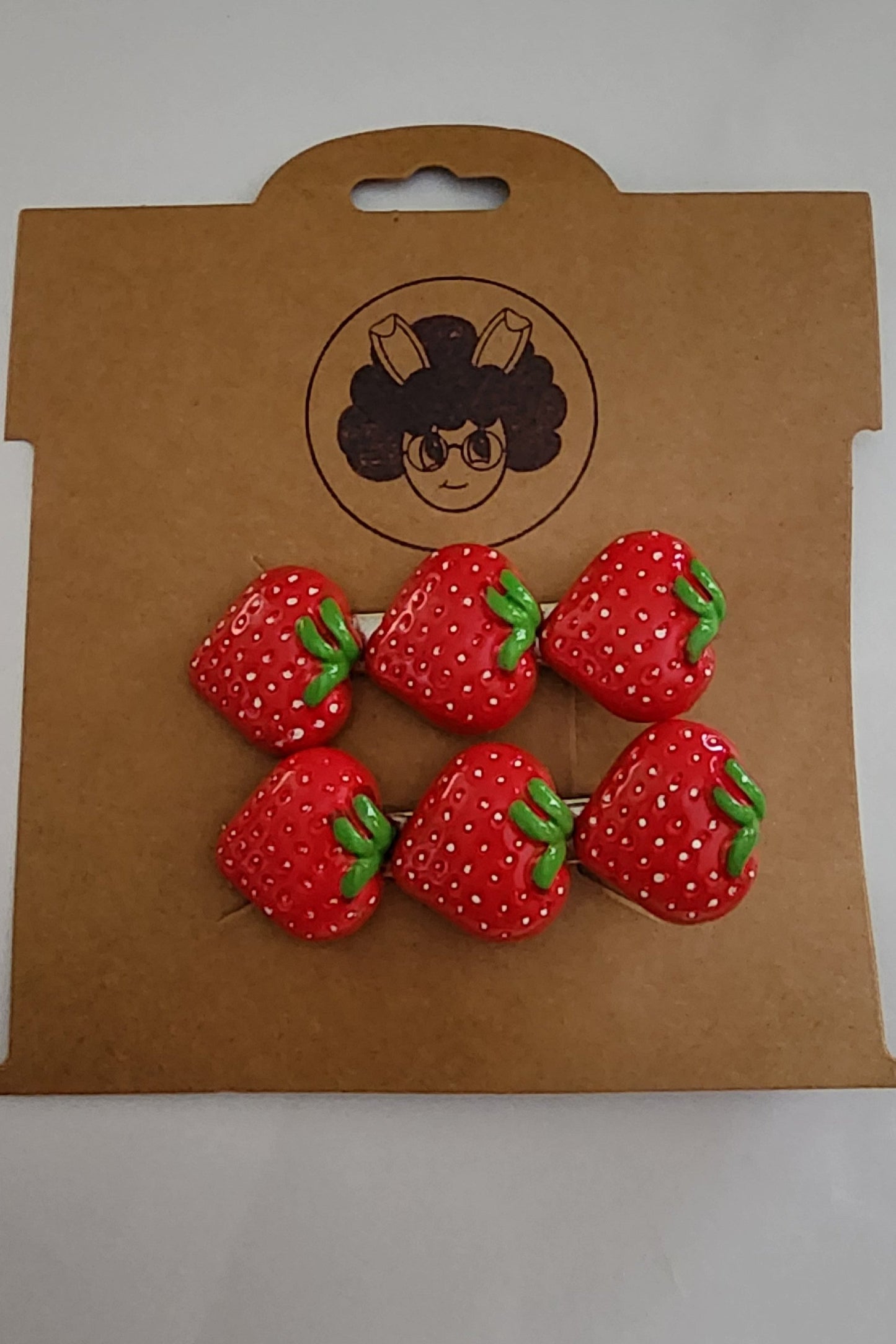 2 Pack Large Strawberry Hair Clips