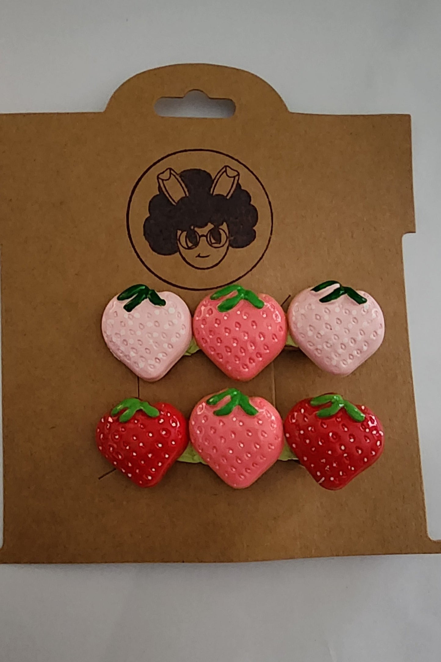 2 Pack Large Strawberry Hair Clips