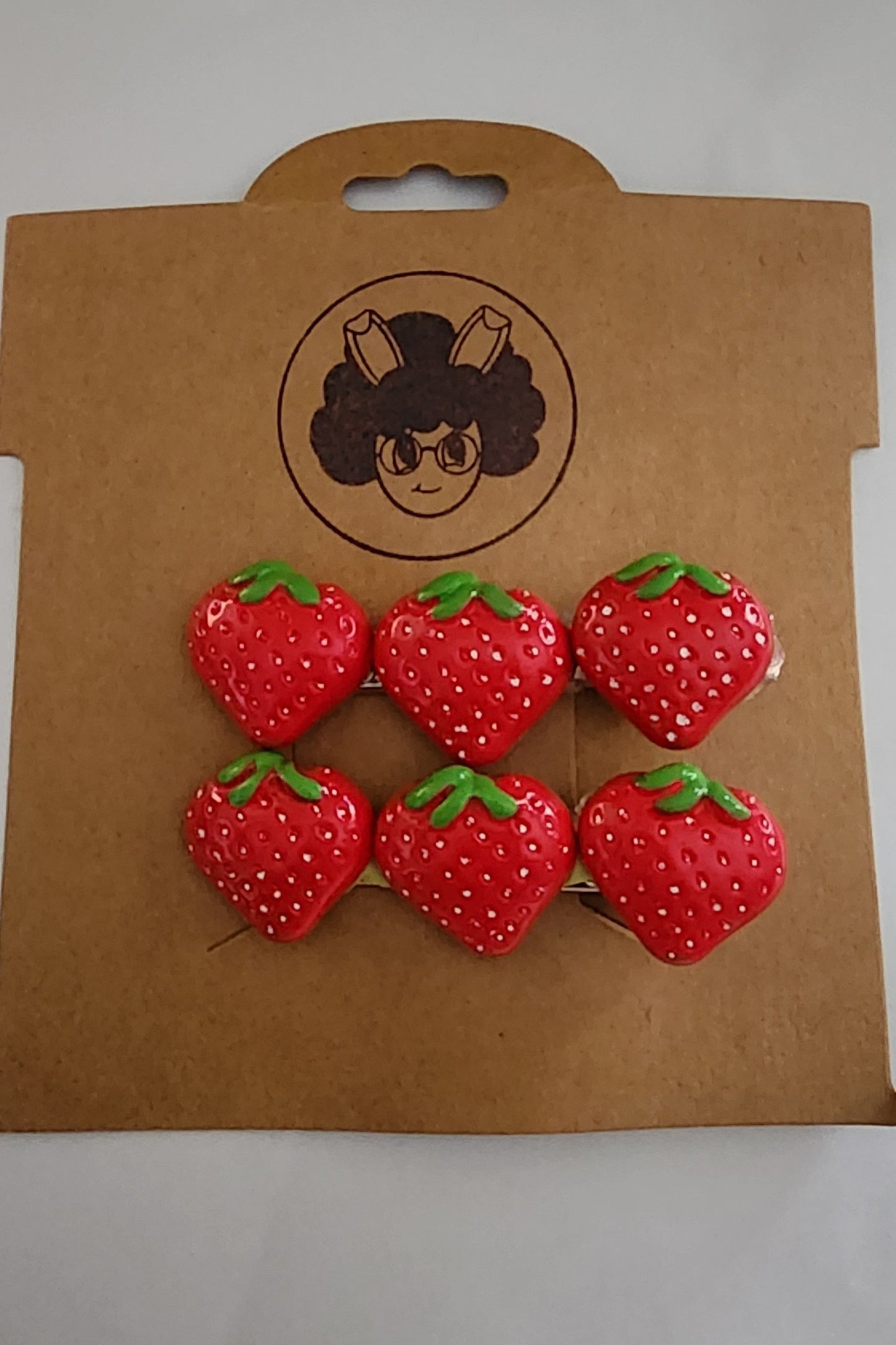 2 Pack Large Strawberry Hair Clips