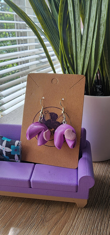 Handmade Plymer Clay Fortune Cookie Earrings