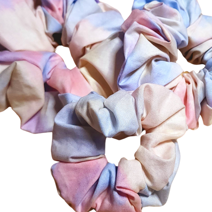 Cotton Pink And Blue Tie Dye Scrunchie