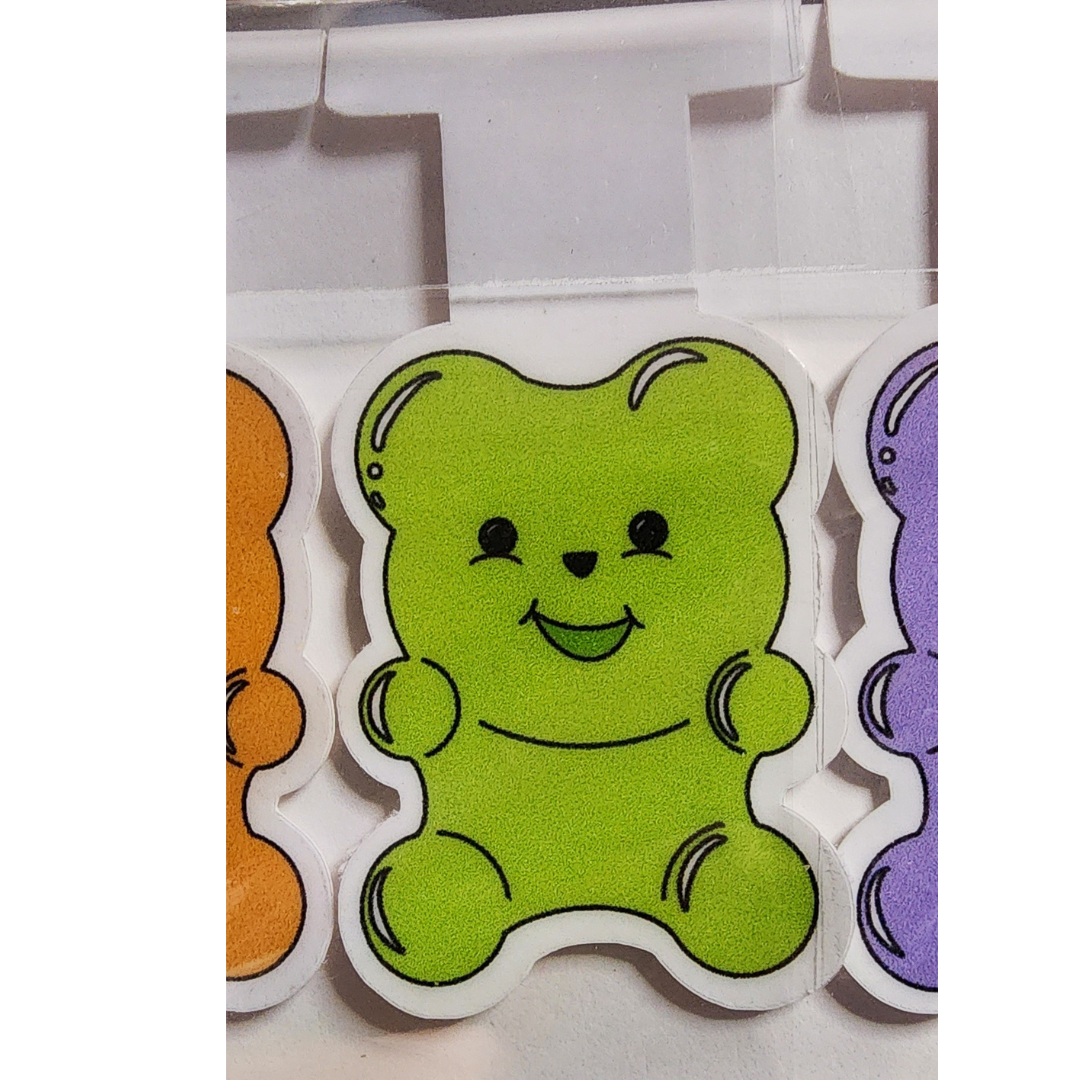 Adorable Colorful Happy Gummy Bear Magnet Bookmark Set of 5