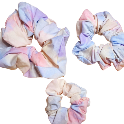 Cotton Pink And Blue Tie Dye Scrunchie