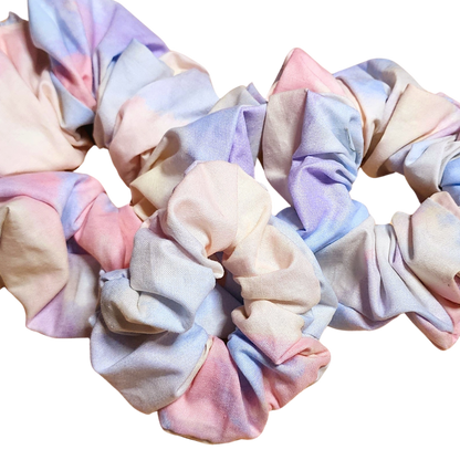 Cotton Pink And Blue Tie Dye Scrunchie