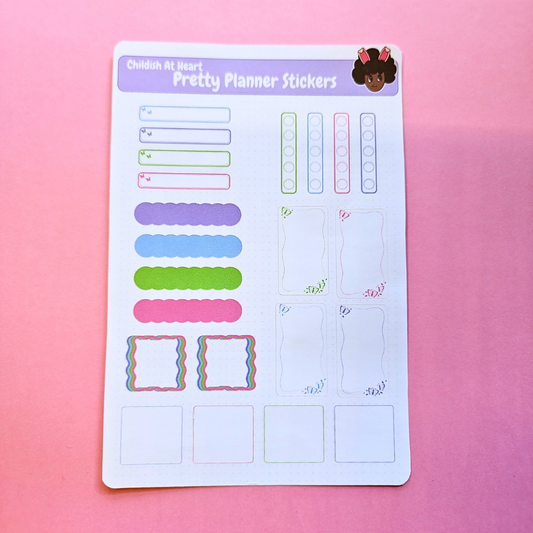 Colorful Matte Planner Stickers for Organization - Labels, Boxes, & Notes 2 Pack