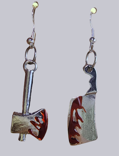 Bloody Weapon Earrings for the Zombie Apocalypse