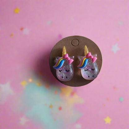 Cutie Kawaii Girl's Unicorn Studs Hypo Allergenic