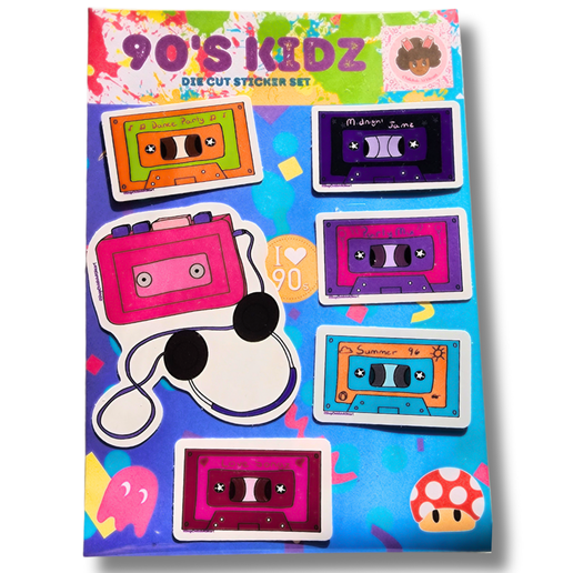 90's Kids Cassette Player Die Cut Sticker Bundle