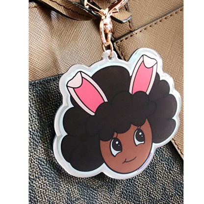 Bunnie Afro-Magic Mirror Keychain: Embrace Cuteness & Confidence On-The-Go!