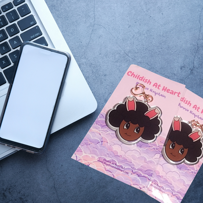 Bunnie Afro-Magic Mirror Keychain: Embrace Cuteness & Confidence On-The-Go!