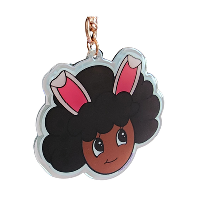 Bunnie Afro-Magic Mirror Keychain: Embrace Cuteness & Confidence On-The-Go!